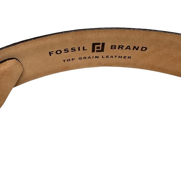Fossil Mens Belt Leather Brown Top Grain Leather 90/36 - Picture 5 of 9